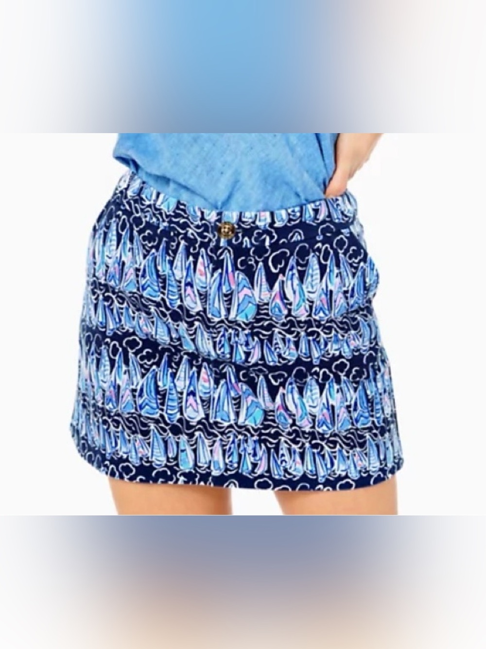 Lilly Pulitzer Colette Knit Skort Low Tide Navy Sails & Stripes Size 10 - Picture 1 of 12